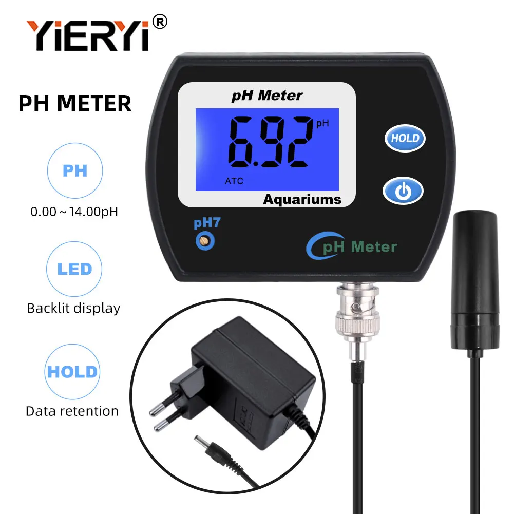 Yieryi Портативный прибор для измерения уровня PH Тесты er Точный Цифровой ручка 990