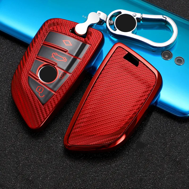 

Fashion Carbon fiber Car Remote Key Case Cover For BMW X1 X3 X4 X5 X6 Series 1 2 3 4 5 6 7 F30 F34 F10 F07 F20 F15 F16 G30 E60