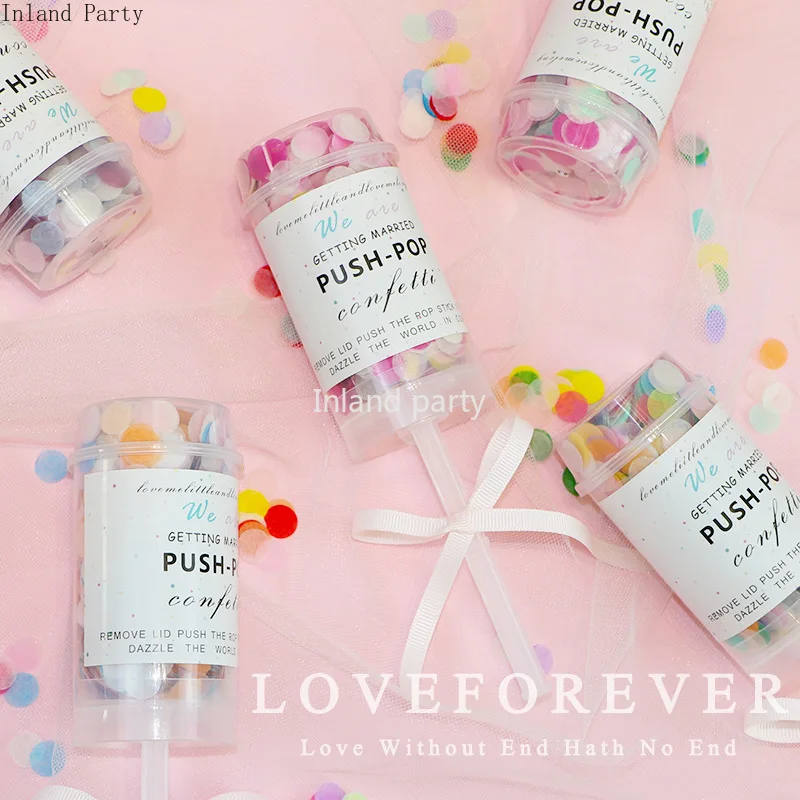 1 комплект Push Pop конфетти Poppers для свадьбы с днем рождения цветочные бумажные в