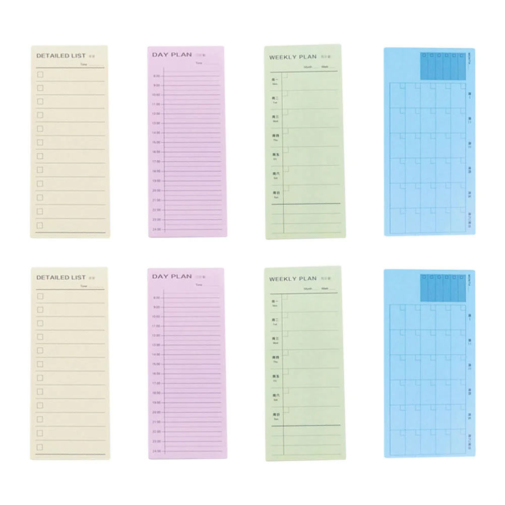

8pcs Creative Paper Notepads Portable Time Plan Notepads Management Notepads