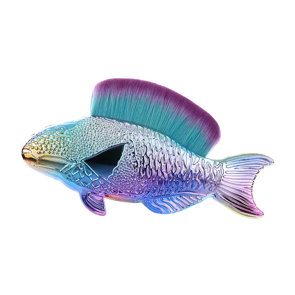 style 3 FLD fin, большая кисть, уникальный дизайн, форма рыбы, макияж, кисть для основы, Кисть для макияжа, круглая, макияж для жидкой косметики, высокое качество - Handle Color: style 3