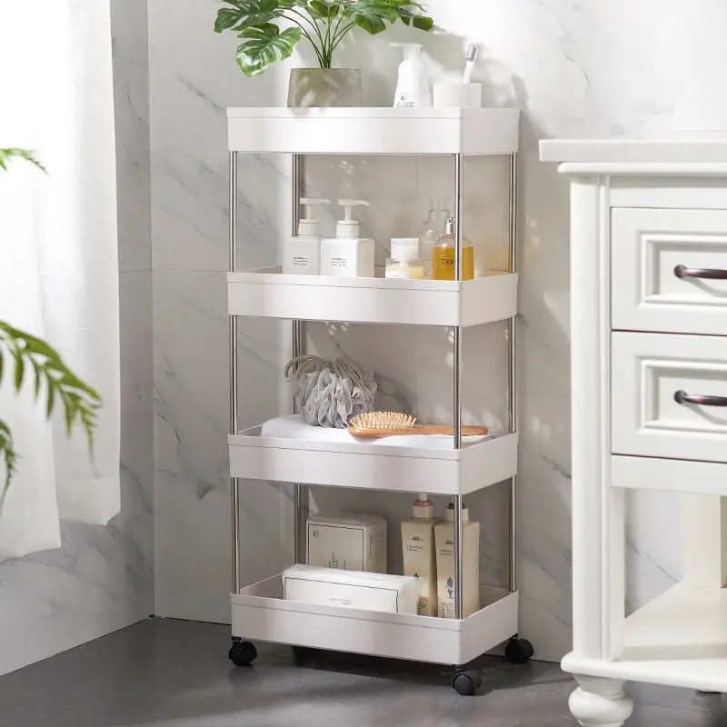 Slit Storage Rack Bathroom Floor Storage Rack Kitchen Multi-layer Slit Storage Rack Trolley Storage Rack Practical Trolley Rack