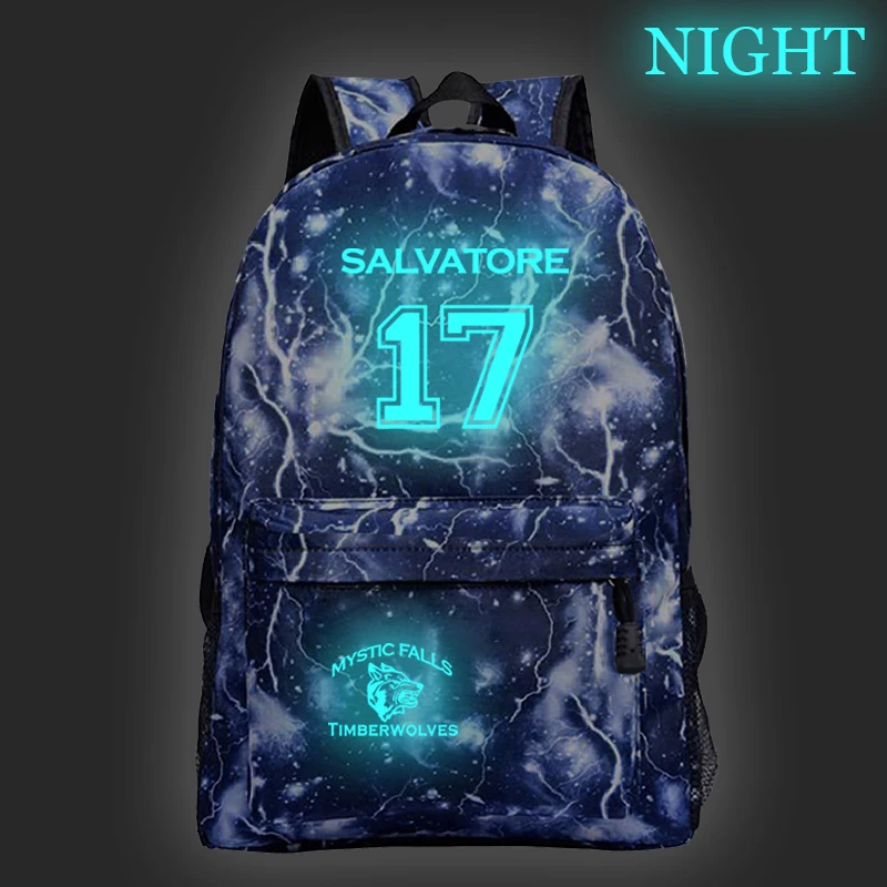 Модные светящиеся рюкзаки с дневниками вампира Студенческая сумка для книг