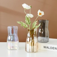 nordic decorative hydroponic glass vase pots container flower arrangement transparent waist ornament decorative flower vase