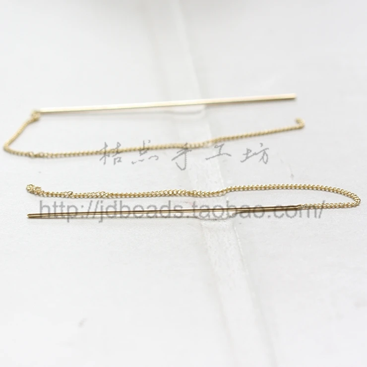 2 шт. (одна пара) позолоченные серьги премиум-класса с цепочкой-серьги-линия-звено