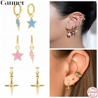 Автоклав S925 серьги-кольца из чистого серебра ювелирные изделия Lightning звезды грибы капельная эмаль Huggies модные милые серьги, горячая Распродажа