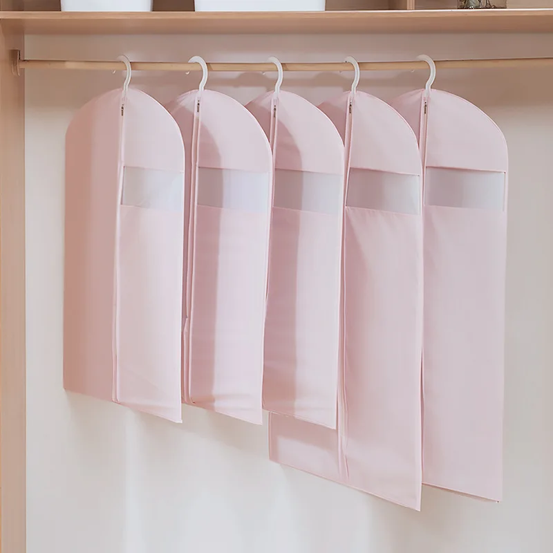 TWDW Wardrobe Clothes Dust Cover Storage Bag Clothes Organizer Suit Coat Protector Household Clothing Garment Bags - Цвет: pink