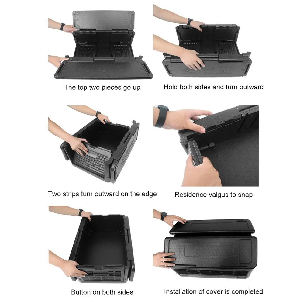 60L Portable Collapsible Chill Chest Cooler Outdoor Insulation Storage Box Waterproof for Picnics Beach Trips