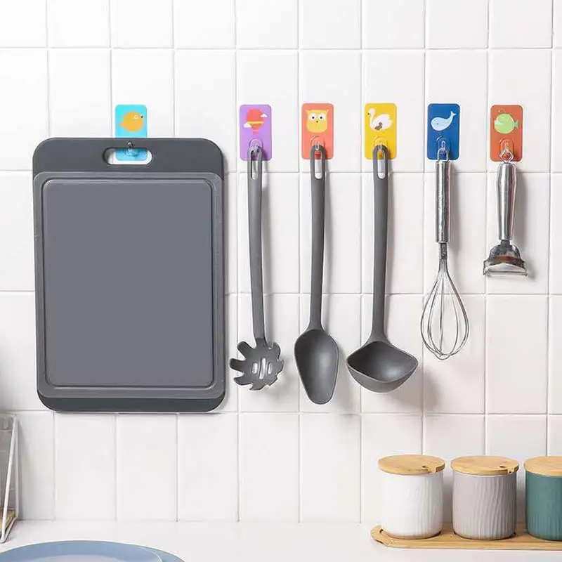 Вешалка-крючок 6 шт. без отверстий крепкий клейкий крючок для домашнего шкафа с