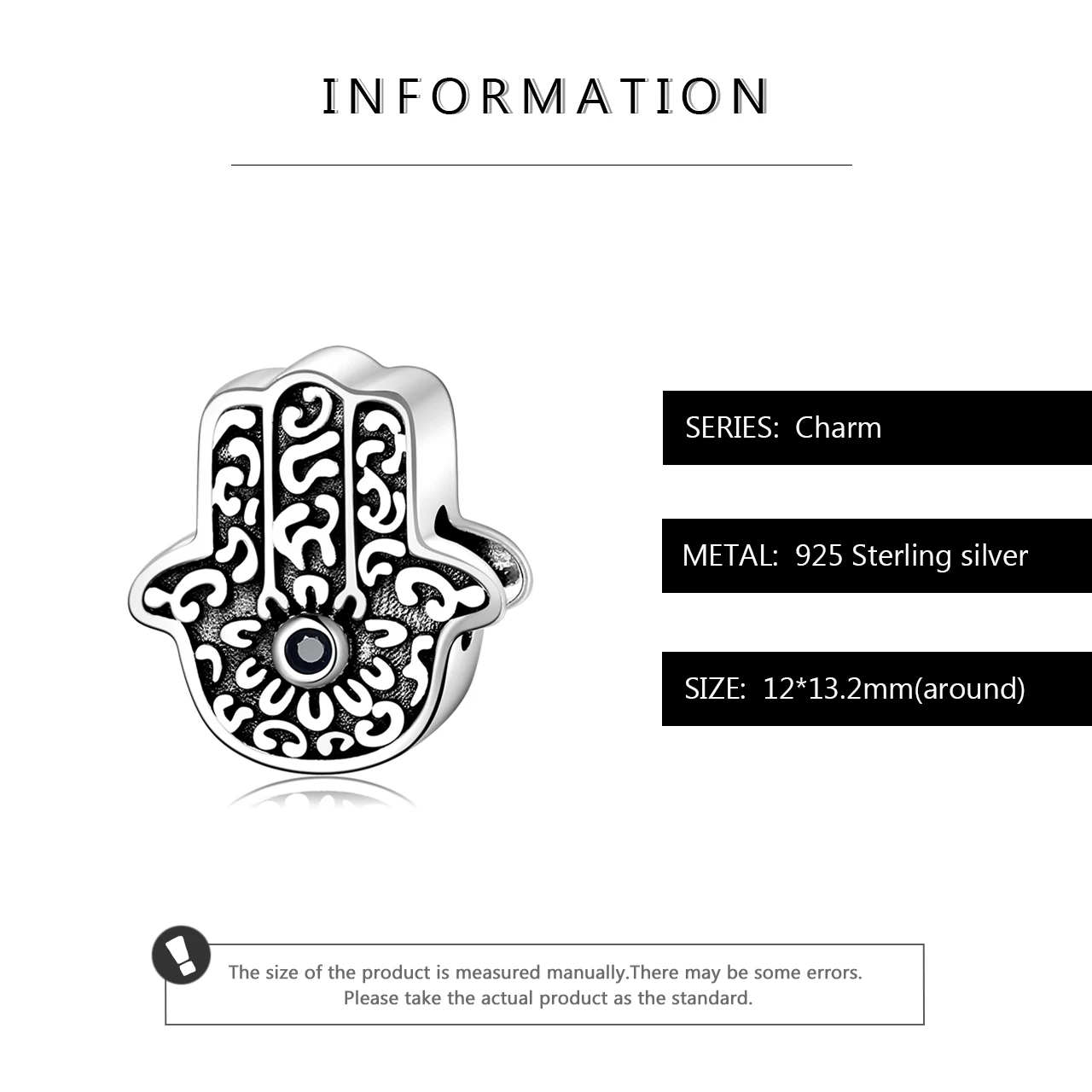 Authentic 925 Sterling Silver Exquisite pattern the hand of Fatima CZ Beads Charms fit Original LYNACCS Bracelets Fine Jewelry | Украшения