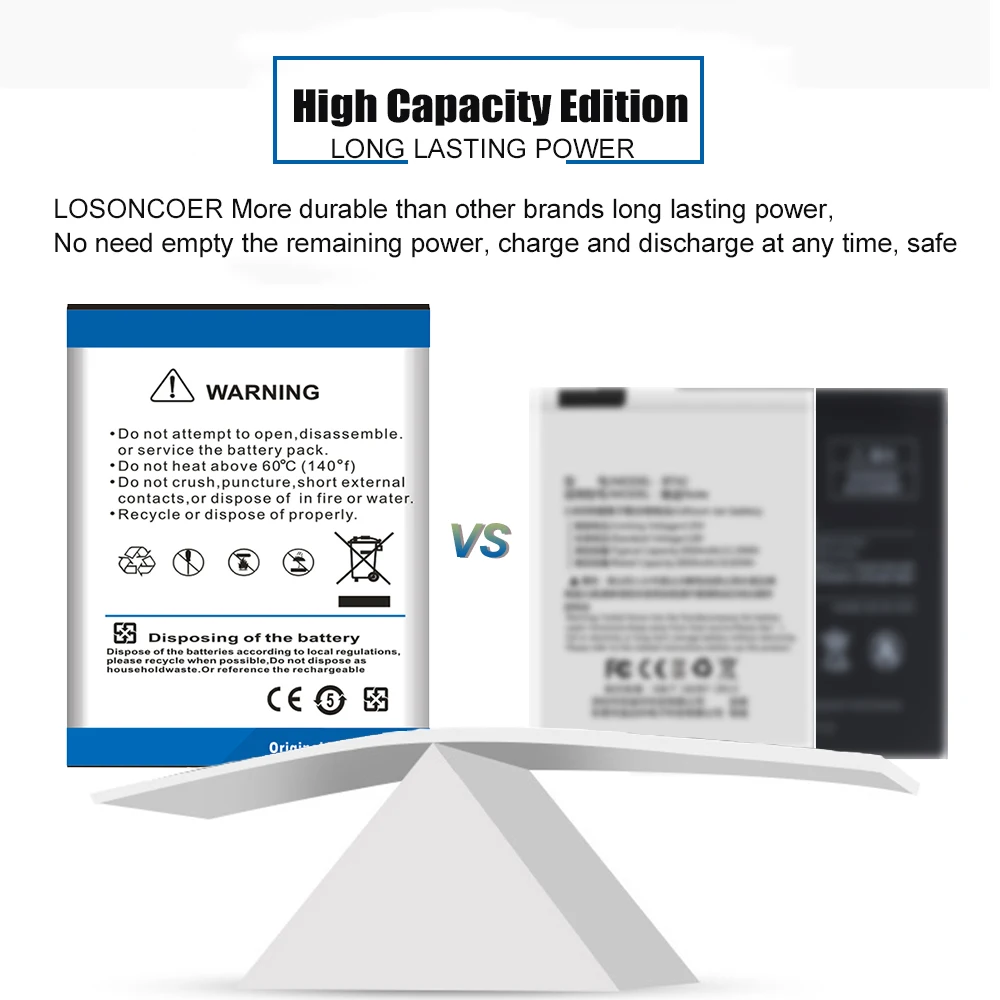 LOSONCOER 2500 мАч высокой Ёмкость VB-18 VB18 VB-19 VB19 Батарея вспышка-стробоскоп для GODOX V850 II