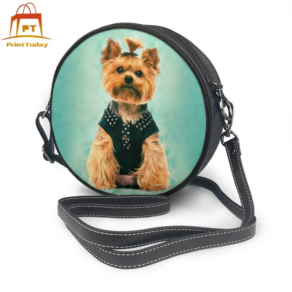 

Yorkshire Terrier Shoulder Bag Yorkshire Terrier Leather Bag Trendy Multi Purpose Women Bags Mini Round Purse