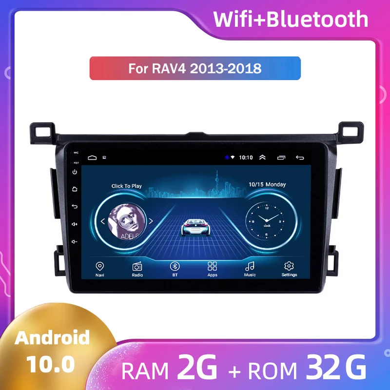 Android 10 сенсорный экран четырехъядерный автомобильный радиоприемник для Toyota RAV4 2013