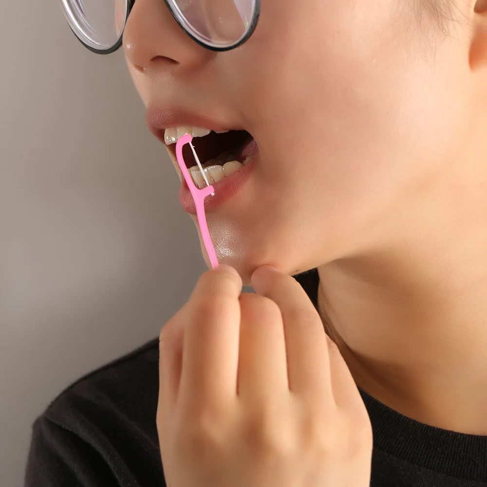 100 шт пластиковые нейлоновые проволочные зубочистки зубная нить чистка зубов