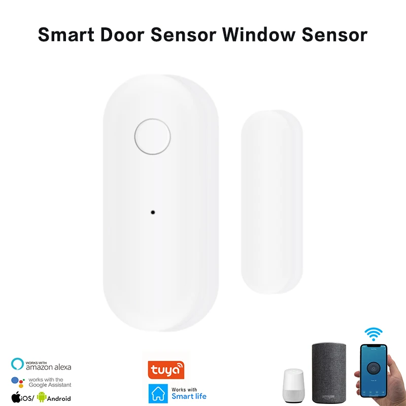 Беспроводной переключатель Tuya с Wi-Fi датчик для окон и дверей магнитный детектор