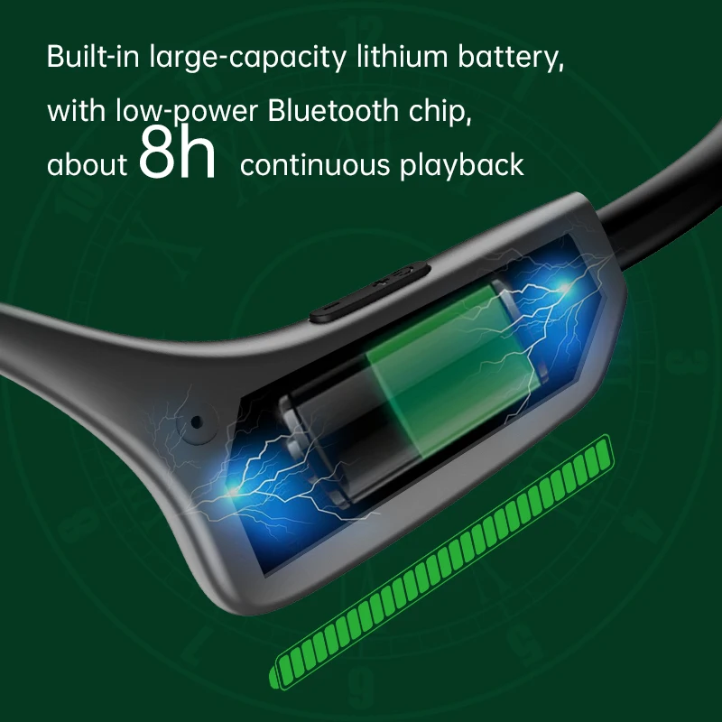 DDJ H10 Bone Conduction Headphones Bluetooth Wireless Headset MP3 Player Built In 8G Memory Waterproof Sports Earphones With Mic |