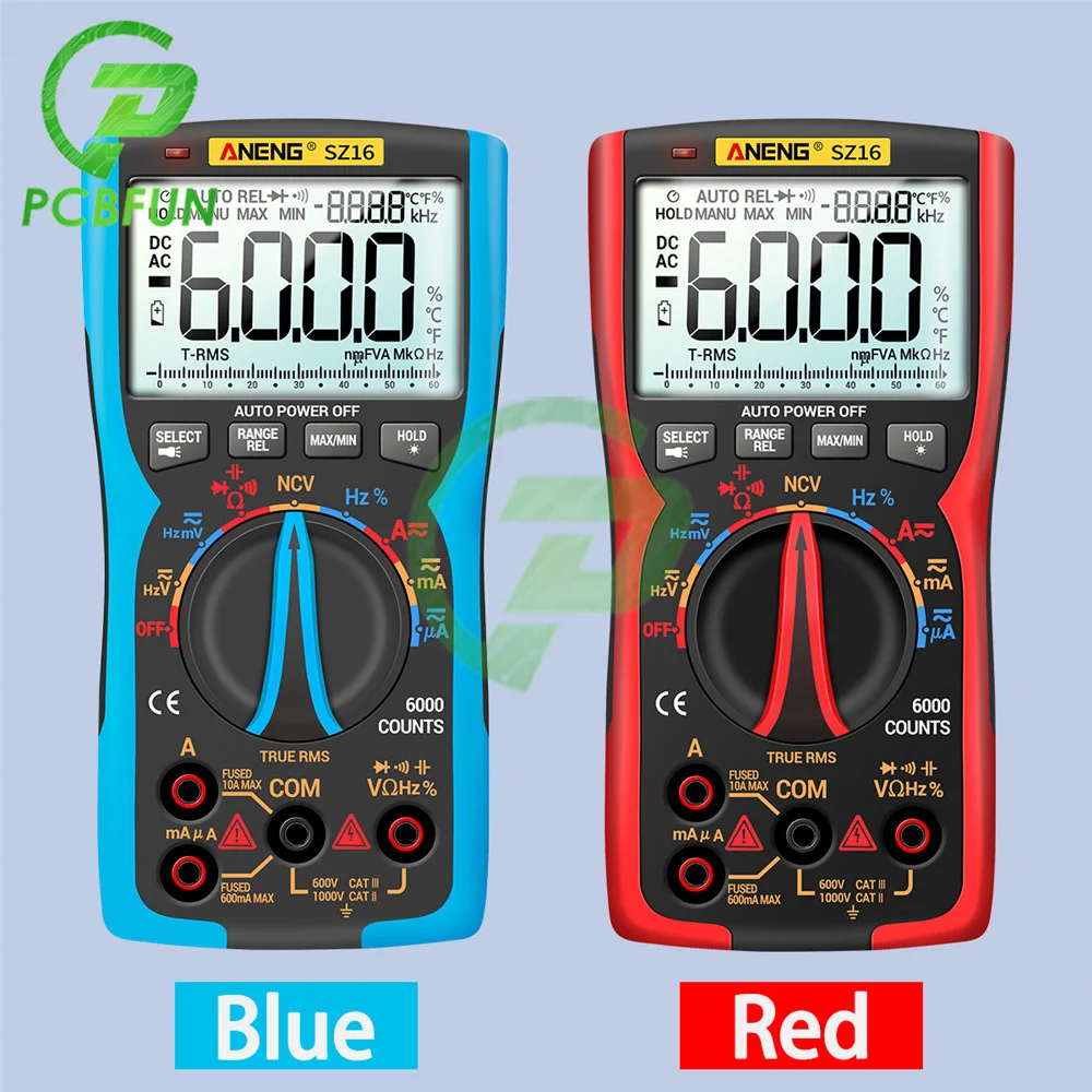 

Цифровой мультиметр SZ16 SZ17, 6000 профессиональный, True RMS, аналоговый флуоресцентный конденсатор постоянного/переменного тока, детектор бескон...