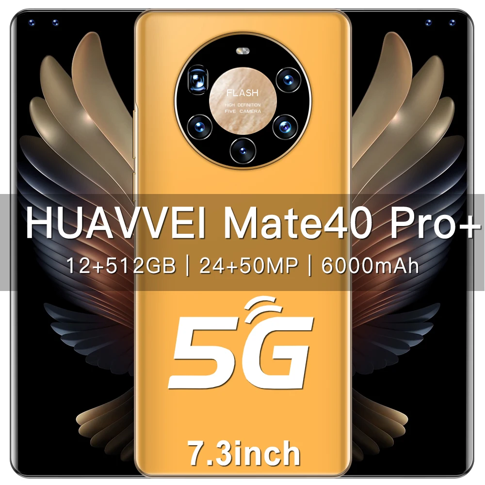 

New Mate40 Pro+ 7.2Inch 8GB 256GB Android10 Global Smartphone 5800mAh 24MP HD Camera 4G LTE Dual SIM Card 8 Cores Cell Phone