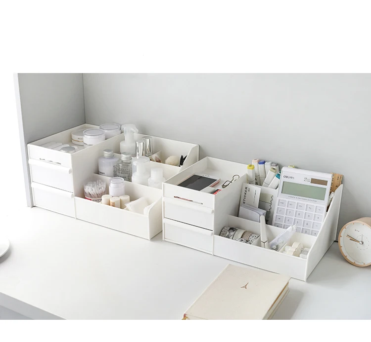 Drawer Makeup Box Cosmetics Organizer Container Bathroom Make Up Organizer Dekstop Office Jewelry Box Plastic Makeup Storage Box