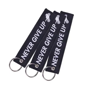 3 шт.лот модные ювелирные изделия с вышивкой брелок для мотоцикла никогда не сдавайся брелок для мотора брелки OEM вездеход автомобильные брелки для мужчин