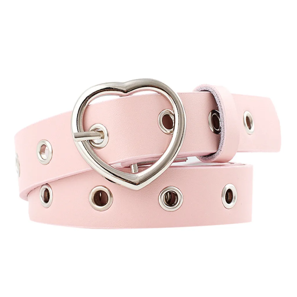

Fashion Heart Shaped Round shaped Belt Women Vintage Heart Buckle Leisure Leather Belt Wild Female Trouser Accessories 2020