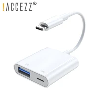 accezz usb type c otg adapter usb 3 0 sd tf usb connection memory card reader data sync converter for macbook huawei samsung