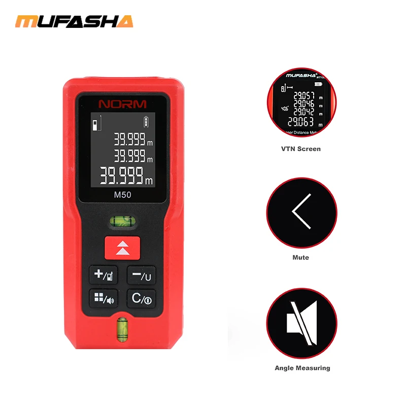 MUFASHA Professional Laser Measurer Distance Meter Degital Measuring Tape Range Finder