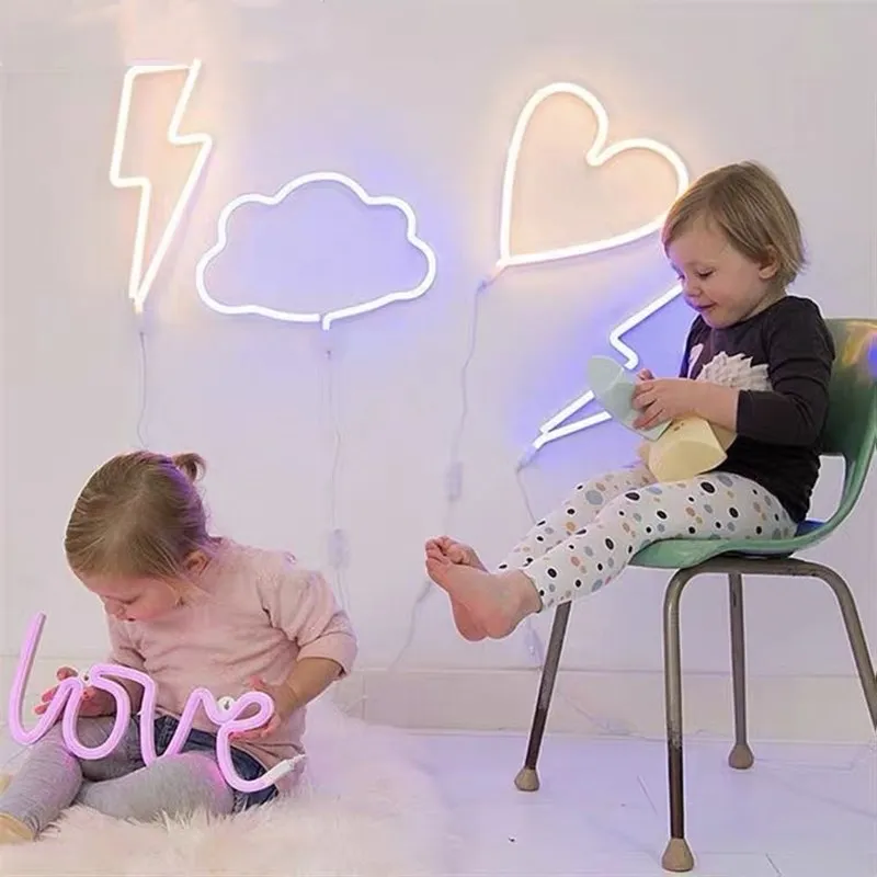 Led Neon Light Colorful Rainbow Sign for Room Home Party Wedding Decoration Xmas Gift Lamp | Лампы и освещение