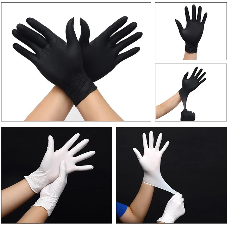 

Nitrile Disposable Gloves Allergy Waterproof Wear Resistance Mechanic 50 pair/lot Laboratory Gloves Household Cleaning Washing