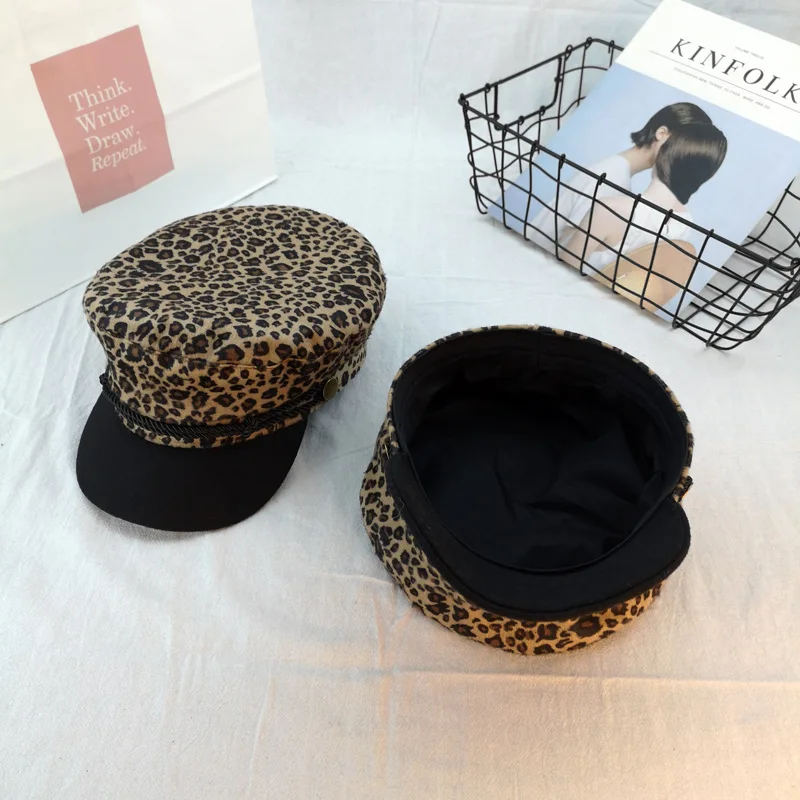 Модный Новый Винтажный Повседневный берет ZLD с леопардовым принтом сексуальная