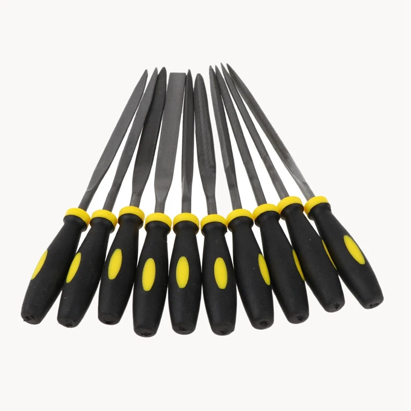 

10 Pieces Of 3x140mm Needle File Set For Jeweler Woodcarving Craft Metal Glass Stone Carpentry Polishing Tool