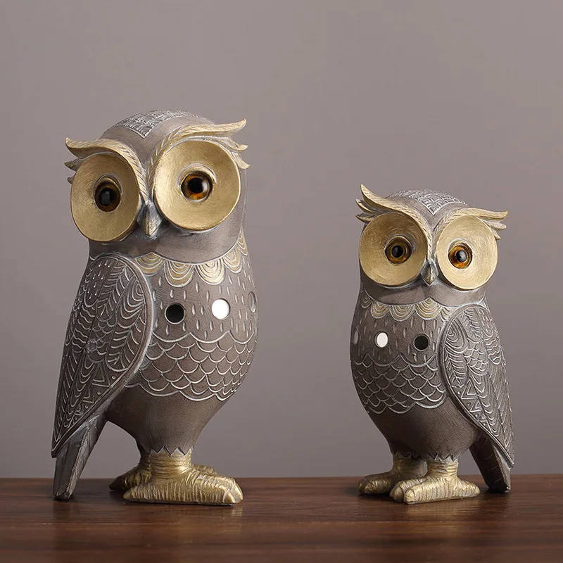 

Платье без рукавов с декоративной совой смолы светильник Роскошные модные Стиль Классическая домашнего декора гостиной ТВ шкаф винный шка...