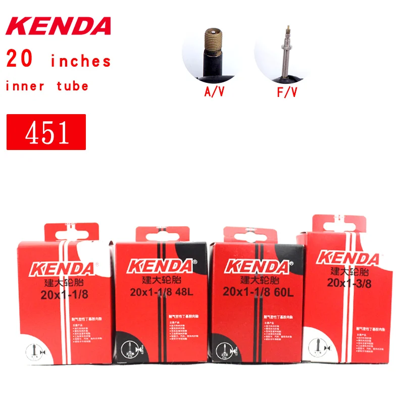 Внутренняя труба велосипеда Kenda 20*1 1 1/8 3/8 Американский клапан французский 20
