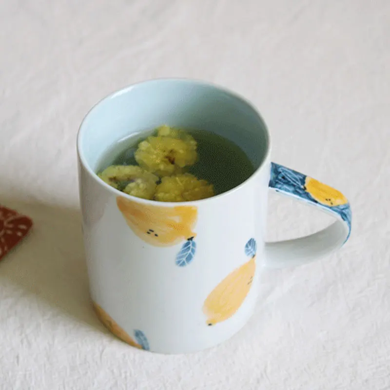 

Creative Japanese Mug Lemon Cute Nordic Cup Ceramic Coffee Office Travel Household Tazas Originales Reusable Teaware ED50MK