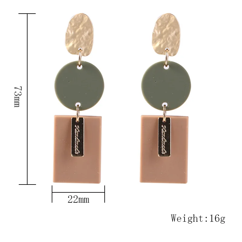 Геометрические акриловые Висячие бирки из сплава корейские японские креативные