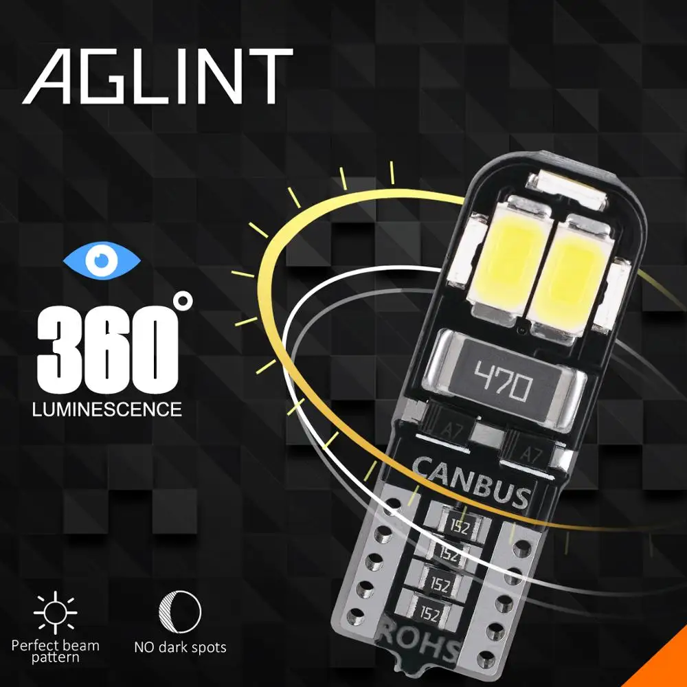 AGLINT 8 шт. супер белый T10 W5W 194 168 светодиодный CANBUS без ошибки лампы для Ford Focus 2