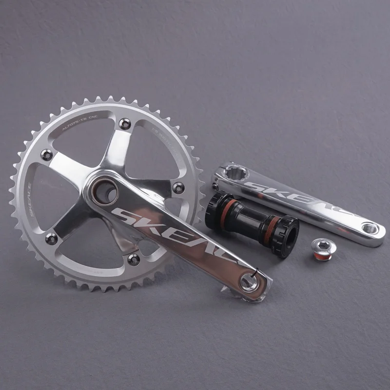 Fixed Gear Alumniun Alloy Crankset 48T Crank Length165mm BCD 144mm Single Speed Track Bike Chainwheel With Bottom Bracket