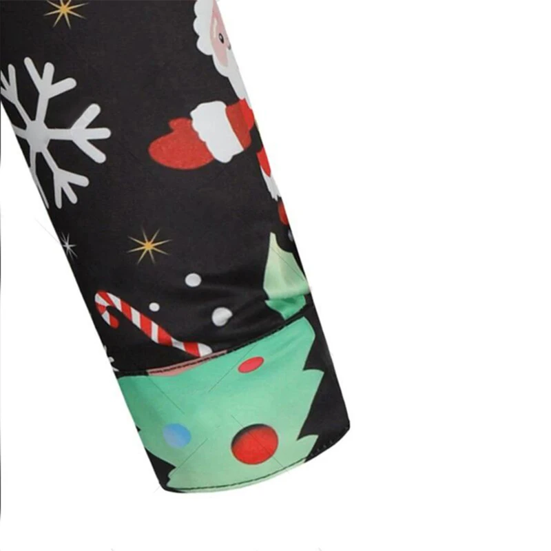 

Fashion Shirts For Male Men Casual Snowflakes Santa Candy Printed Christmas Shirt Top Blouse Men's Clothing Chemise Homme Top