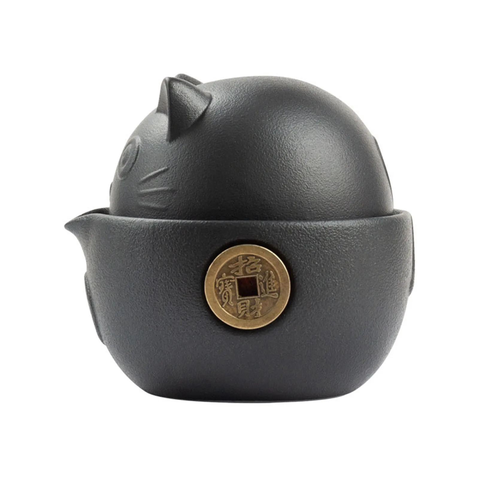 

Newly Cat Series Travel Portable Ceramic Tea Set with Tea Pot Tea Cups Travel Bag for Office Home Travel CLA88