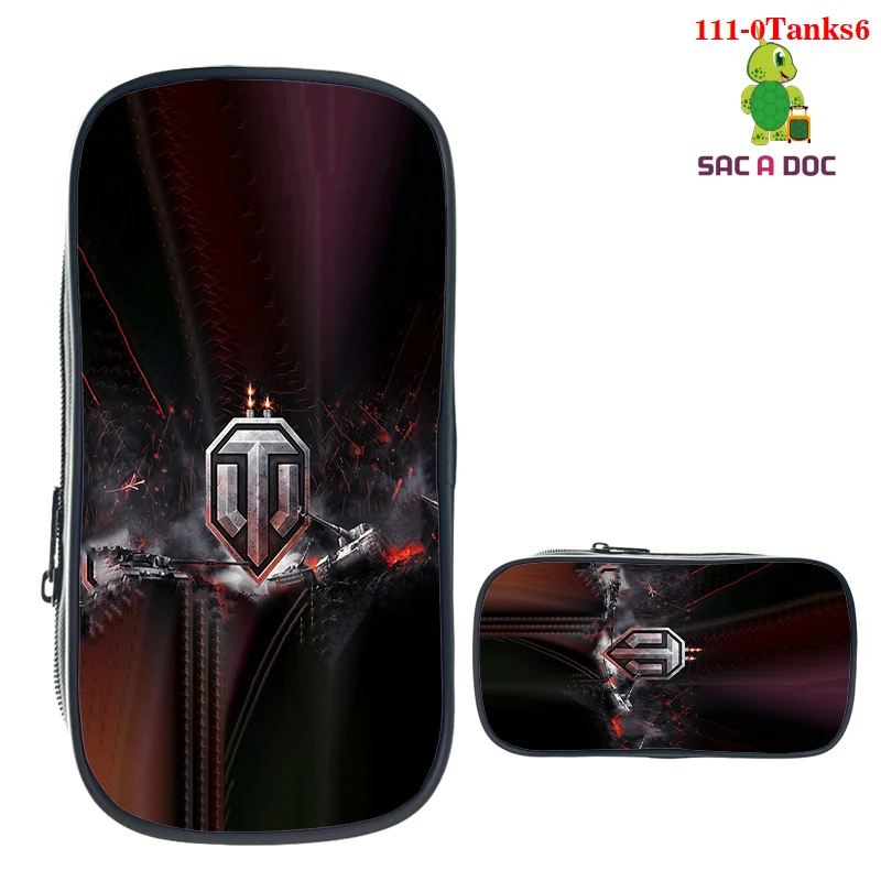

Game World of Tanks Boys Girls Cartoon Pencil Case Bag School Pouches Children Student Pen Bag Kids Purse Wallet Pencil Holder