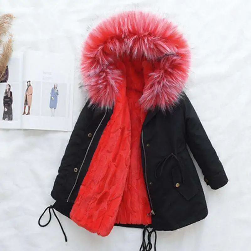 Детская верхняя одежда модная зимняя куртка с регулируемой талией и меховым