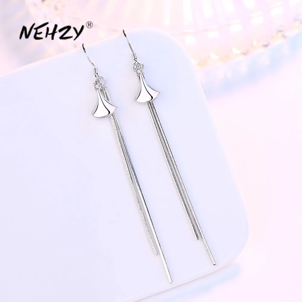 

NEHZY S925 новые женские модные ювелирные изделия высокого качества преувеличенные длинные кисточки Простые ретро серьги с крючком