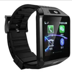 Сенсорный экран Bluetooth Смарт часы DZ09 Smartwatch Поддержка нескольких языков для Ios Android телефонов с камерой наручные sim-карты - Цвет: Черный