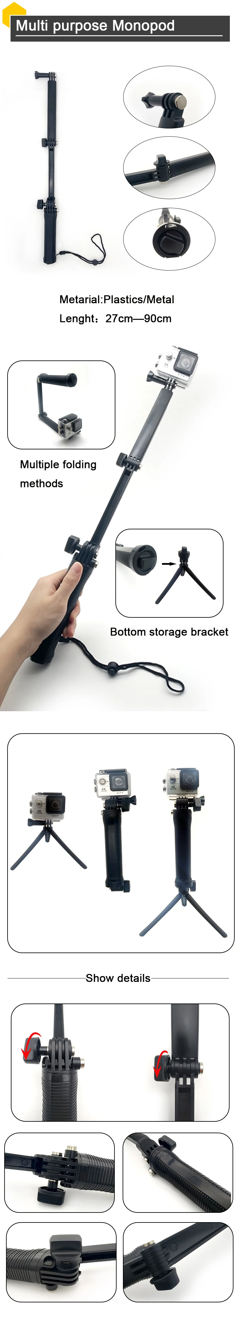 Аксессуары для экшн-камеры для go pro hero 7 6 5 4 3, многоцелевой монопод, головной ремень, нагрудный ремень, плавающий поплавок