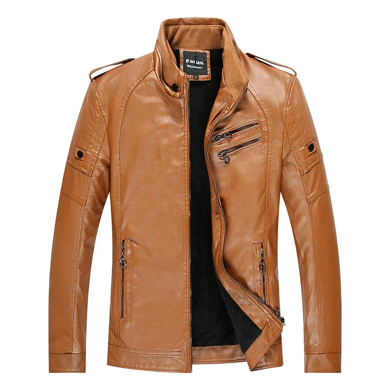 Luxury Men PU Leather Jacket 2019 Outfit Fashion Mens Jackets Coat Zipper Pocket Design Coats Male Motorcycle Brand Clothing | Мужская