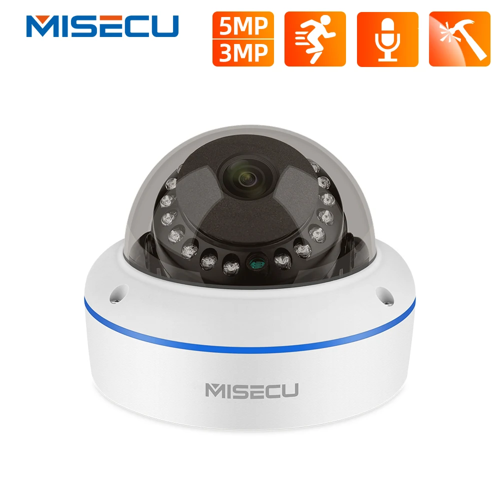 

IP-камера MISECU купольная, 2 Мп, 3 Мп, 5 МП, POE