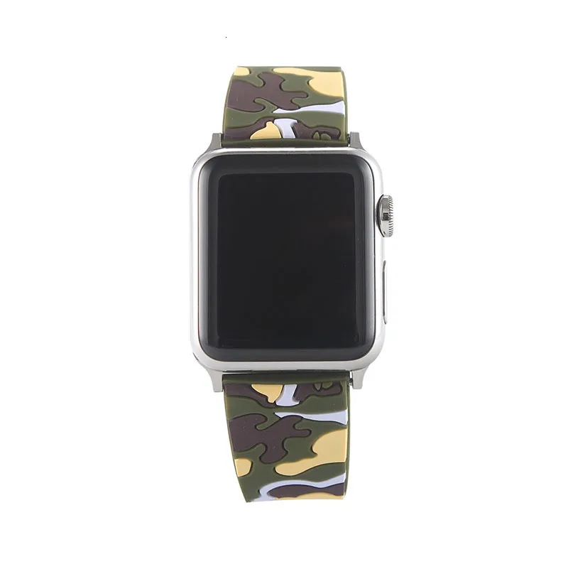 Силиконовый спортивный ремешок fohuas Camo 38 мм для Apple Watch, аксессуары для наручных часов, сменный Браслет 42 мм, серия 1, серия 2