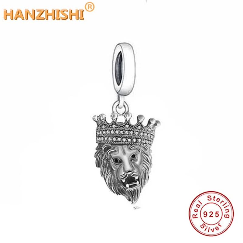 

2022 Fashion Real 925 Sterling Silver Animal Lion Dangle Charms Beads Fit Original Brand Bracelet Necklace Jewelry Gift