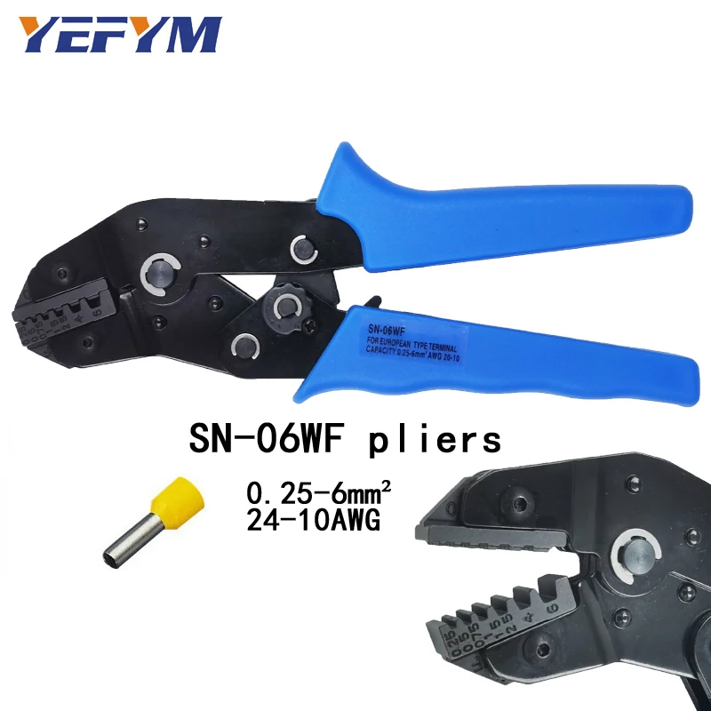 SN-2549 обжимные плоскогубцы 0,08-1mm2 20-10AWG XH2.54/PH2.0/2510 SM разъем tab терминалы SN-48B/02C/06WF/06 для трубки теплоизоляционные инструменты - Цвет: SN-06WF