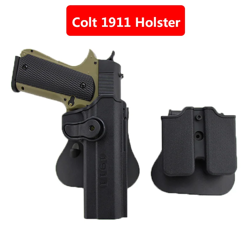 Black 1911 Set IMI тактическая охотничья страйкбольная кобура для Glock 17 19 Colt 1911 M9 M92 боевой военный чехол для пистолета с сумкой для журналов - Цвет: Black 1911 Set